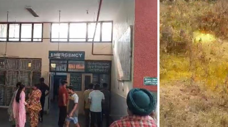 ਹਸਪਤਾਲ ਦੀ ਐਮਰਜੈਂਸੀ ਬਾਹਰ ਗੈਸ ਪੀੜਤ ਲੋਕਾਂ ਦੇ ਰਿਸ਼ਤੇਦਾਰ ਅਤੇ ਛੱਪੜ ’ਚ ਸੁੱਟੇ ਜਾਣ ਤੋਂ ਬਾਅਦ ਲੀਕ ਗੈਸ ਸਿਲੰਡਰ ਵਲੋਂ ਛੱਡੀ ਕਲੋਰੀਨ ਗੈਸ ਕਾਰਨ ਪੀਲਾ ਹੋਇਆ ਪਾਣੀ। 
