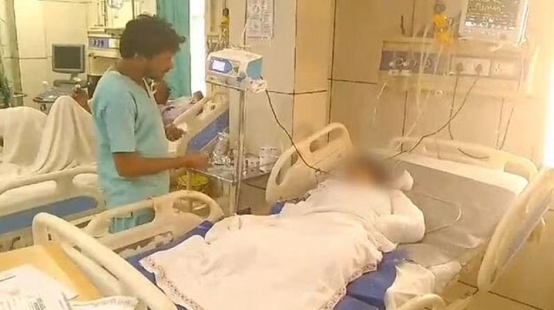 Gilr under treatment.