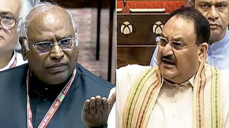 Mallkarjun Kharge and JP Nadda.