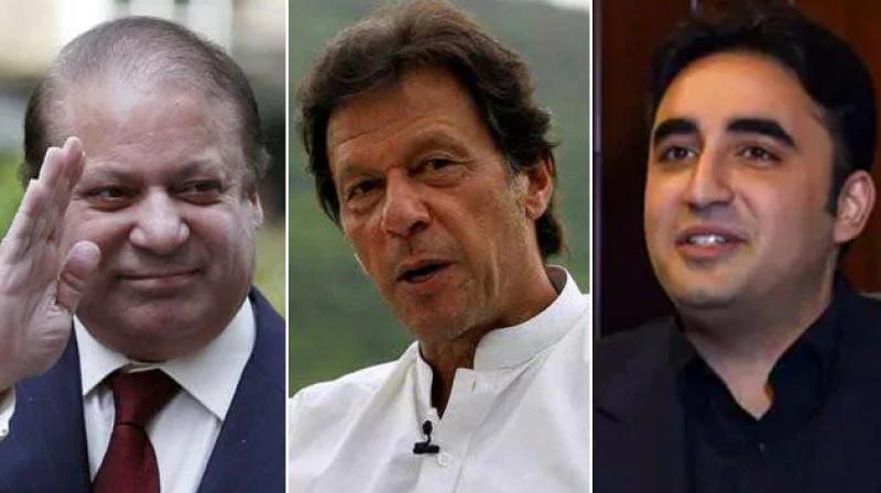 Nawaz Sharif, Imran Khan and Bilawal Bhutto Zardari