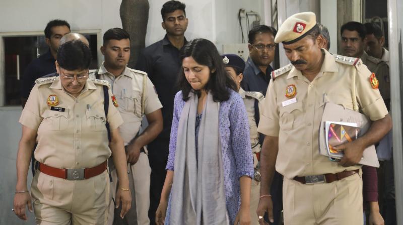 New Delhi: Aam Aadmi Party (AAP) Rajya Sabha MP Swati Maliwal leaves Delhi Chief Minister (CM) Arvind Kejriwal's residence at Civil Lines, in New Delhi, Friday, May 17, 2024. The Delhi Police on Friday took Maliwal to the CM’s residence to recreate the crime scene as it investigates the alleged assault on her there earlier this week, officials said. (PTI Photo)