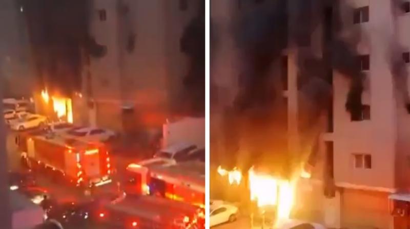 A fire broke out in a building in Kuwait