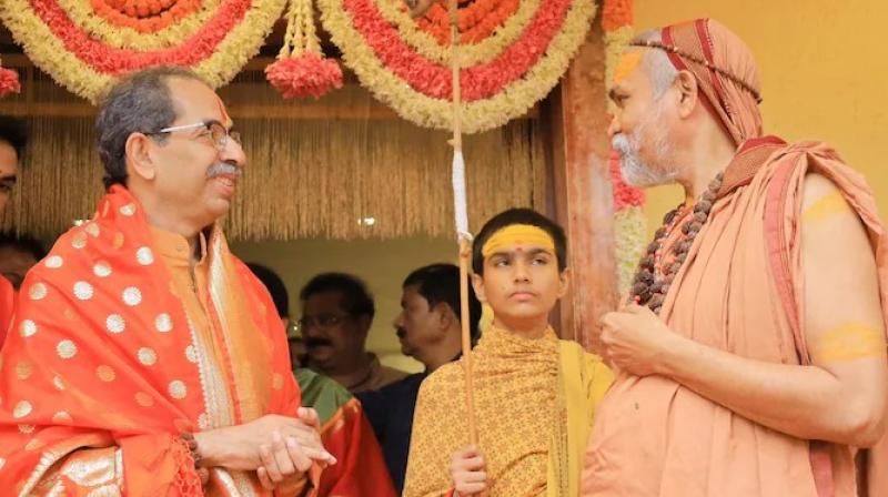 Uddhav Thackeray and Swami Avimukteswarananda Saraswati