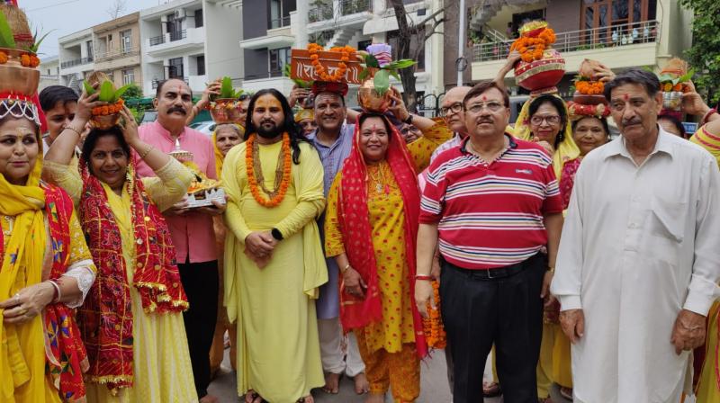 The beginning of Shiva Maha Puran Katha in Chandigarh with Kalash Yatra