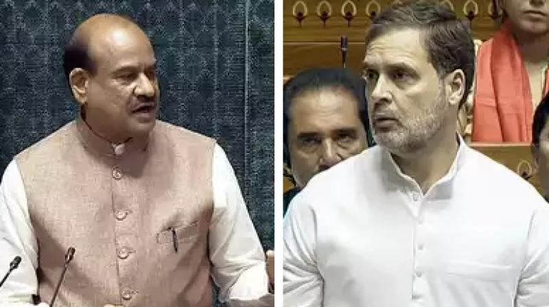 Om Birla and Rahul Gandhi.