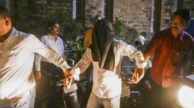 Mumbai: One of the accused in the Baba Siddique murder case being produced at a court, in Mumbai, Friday, Oct. 18, 2024. (PTI Photo)