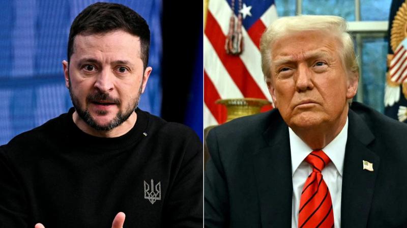 Volodymyr Zelensky and Donald Trump