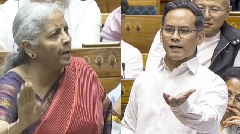 Nirmala Sitharaman and Gaurav Gogoi.