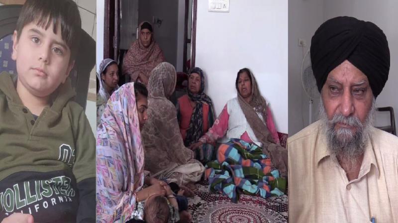 ਮ੍ਰਿਤਕ ਨਵਬੀਰ ਸਿੰਘ ਗਾਬੀ, ਵਿਰਲਾਪ ਕਰਦੇ ਰਿਸ਼ਤੇਦਾਰ ਅਤੇ ਦਾਦਾ ਚੈਨ ਸਿੰਘ ਚੱਕਰਵਰਤੀ।