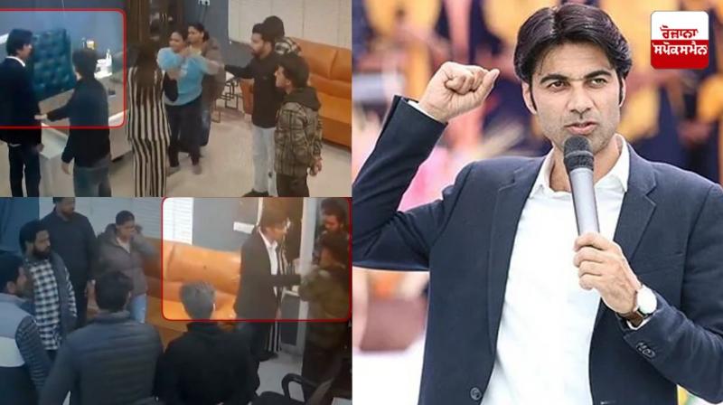 Pastor Bajinder beats up people in his office Latest News in Punjabi 