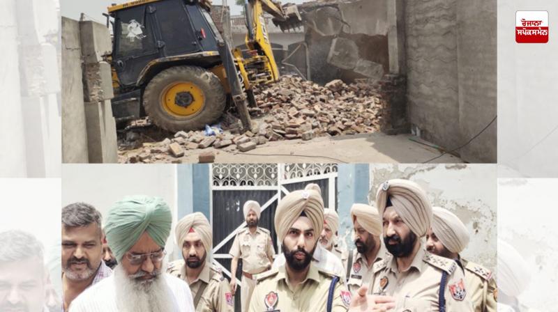 Bulldozer Action on houses of 2 drug smugglers in Jandiala Guru Latest News in Punjabi  