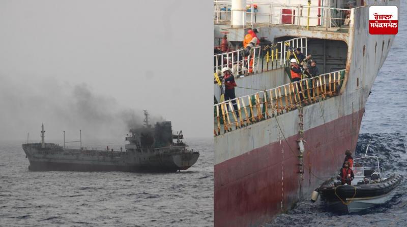 Massive Fire Breaks Out on Oman-Bound Ship Latest News in Punjabi 