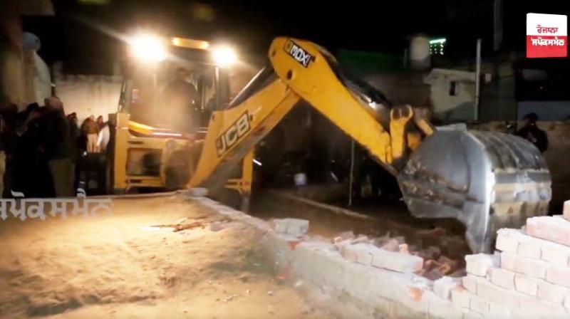 Bulldozer action at the house of a female drug smuggler who said, 