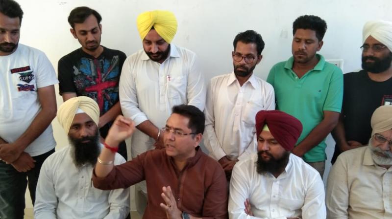 AAP MLA Aman Arora during press conference