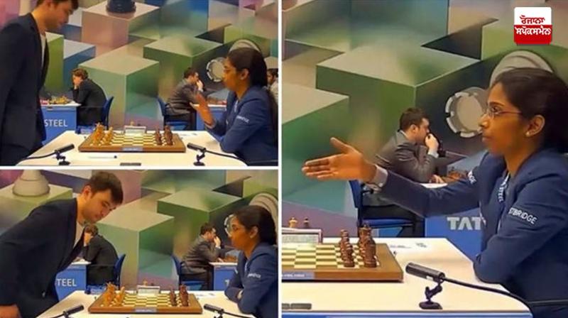 ਜ਼ਬੇਕ ਜੀਐਮ ਯਾਕੂਬੋਵ ਵੈਸ਼ਾਲੀ ਨਾਲ ਹੱਥ ਨਾ ਮਿਲਾਉਣ ਤੋਂ ਇਨਕਾਰ ਕਰਦੇ ਹੋਏ 