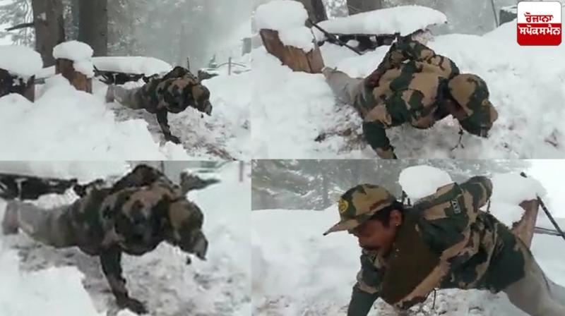  One Handed Push Ups by army official in snowfall, VIDEO viral