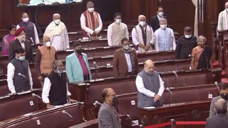 Members of Rajya Sabha pay tribute to the victims
