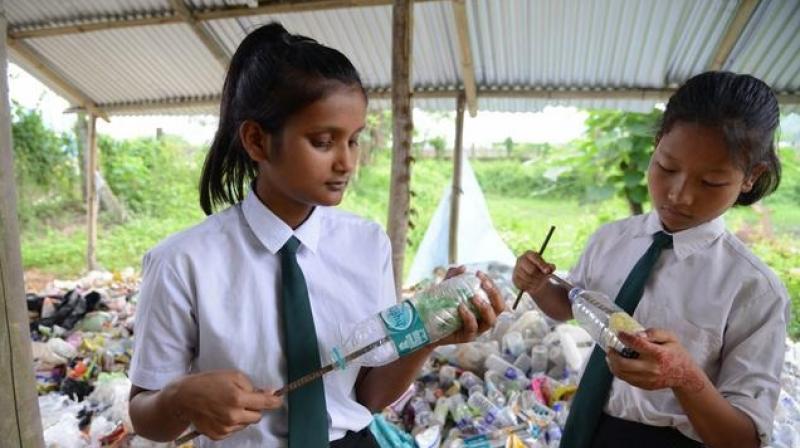 Plastic bottles are paying for school in Lagos