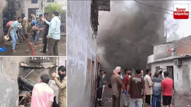  A fire broke out in a thread factory in Ludhiana