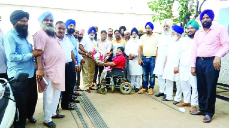 Welcoming Jathedar Ranjit Singh Talwandi, the Akali leaders and workers