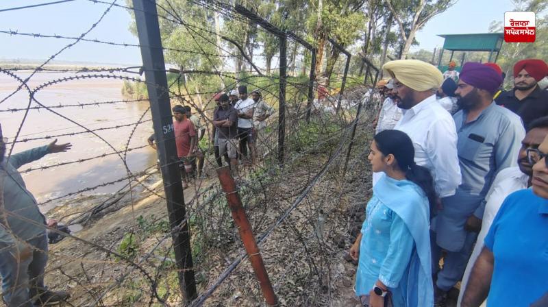 MLA Kuldeep Singh Dhaliwal and Deputy Commissioner Mrs. Sakshi Sahni visit the areas adjacent to Ravi
