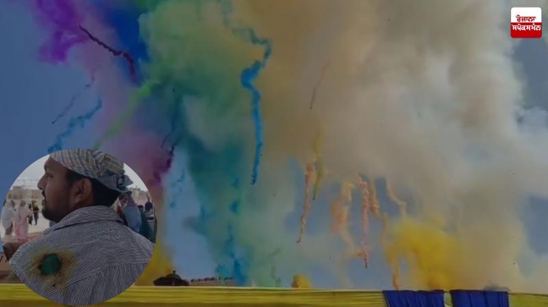 Firecrackers burst during Nagar Kirtan at Golden Temple