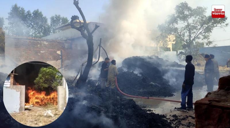 Massive fire breaks out in a garment godown in Ludhiana