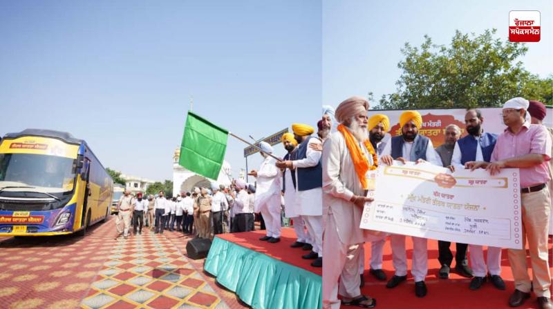 Chief Minister flags off first batch of buses taking pilgrims to Amritsar for darshan