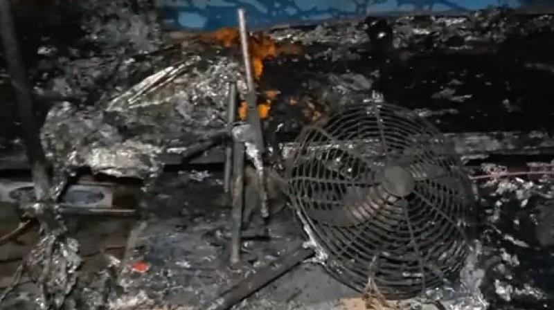 A terrible fire broke out in the worship pandal