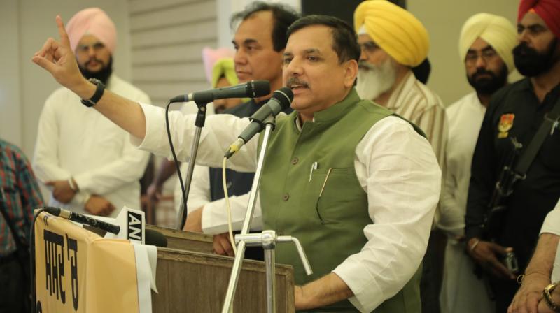 ਸੰਜੇ ਸਿੰਘ ਸੰਬੋਧਨ ਕਰਦੇ ਹੋਏ 