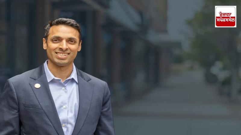 American Congress member Suhas Subramanian took the oath by placing his hand on Geeta