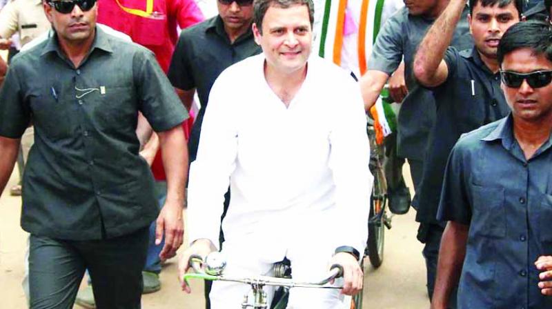 Rahul Gandhi on cycle