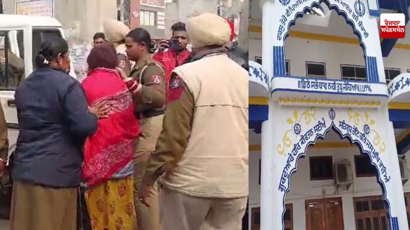 ਜਲੰਧਰ ਦੇ ਗੁਰਦੁਆਰਾ ਸਾਹਿਬ ਤੋਂ ਮਹਿਲਾ ਨੂੰ ਗ੍ਰਿਫ਼ਤਾਰ ਕਰ ਕੇ ਲਿਜਾਂਦੇ ਹੋਏ ਪੁਲਿਸ ਮੁਲਜ਼ਮ 