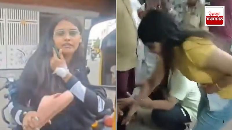 First, the auto driver was beaten with slippers, then the woman apologized by touching his feet