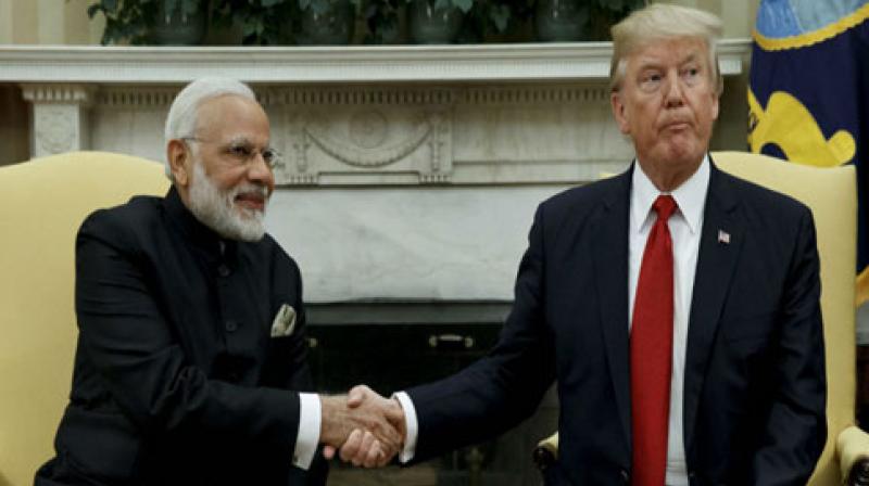 Narendra Modi with Donald Trump 