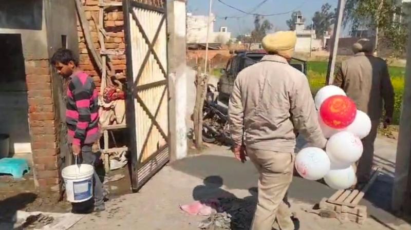 Flags and balloons of Pakistani political party found in Barnala news in punjabi 