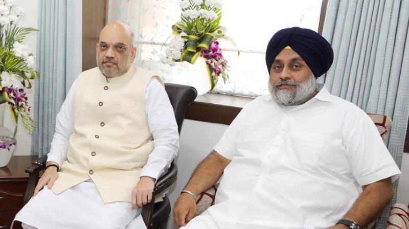 Sukhbir Badal and Amit Shah