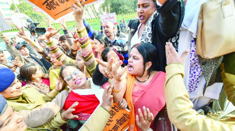 Performing demonstration of Hindu community