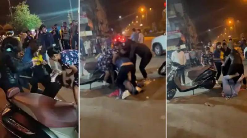 4 girls beat up a 25-year-old woman with belts