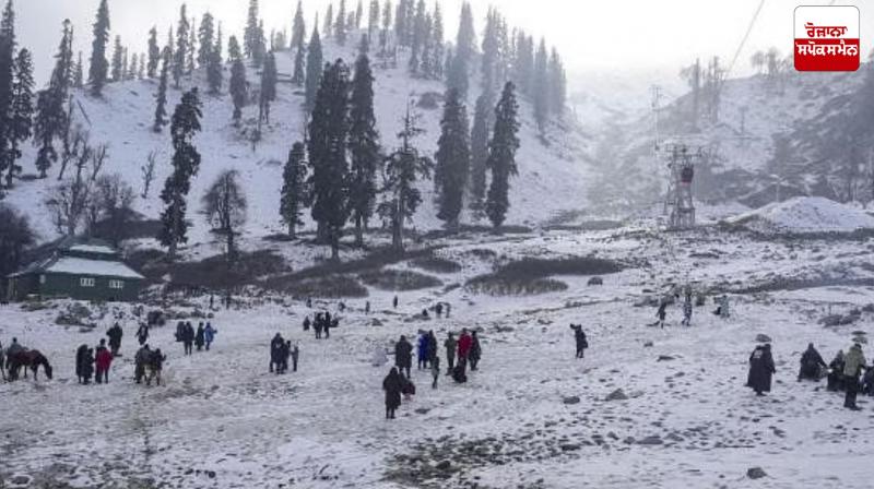 The first snowfall of the season in Kashmir's Gulmarg, rain in the plains