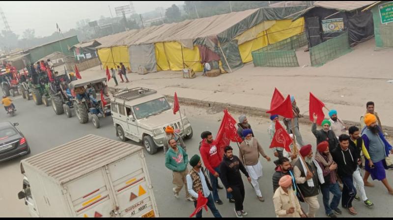 Tractor march by Kirti Kisan Union