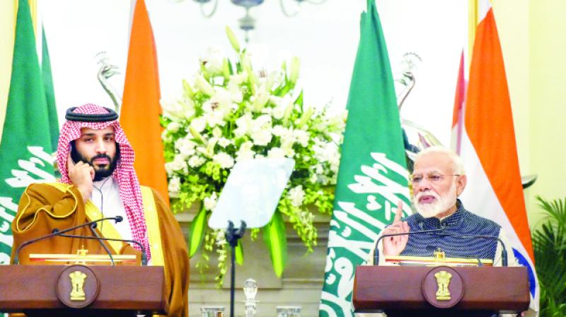 Shahzad Muhammad bin Salman and  Narendra Modi