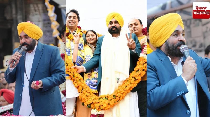 CM Mann leads road show in Kasturba Nagar, Delhi