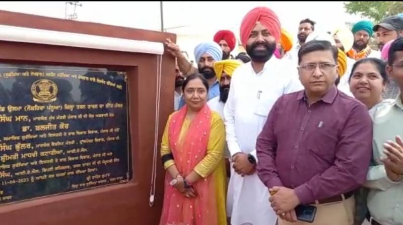 DR. BALJIT KAUR AND LALJIT BHULLAR LAY FOUNDATION STONE OF GOVT CHILDREN HOME