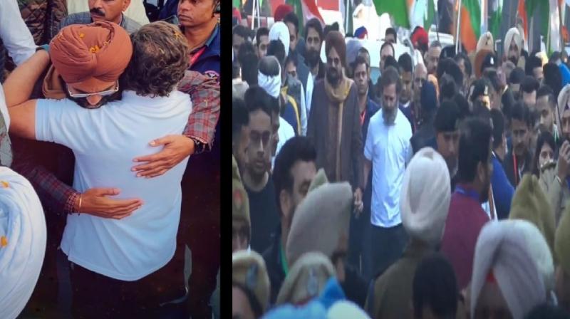  Moosewala's father, Rahul Gandhi, who joined the 'Bharat Joko Yatra', welcomed him with a hug