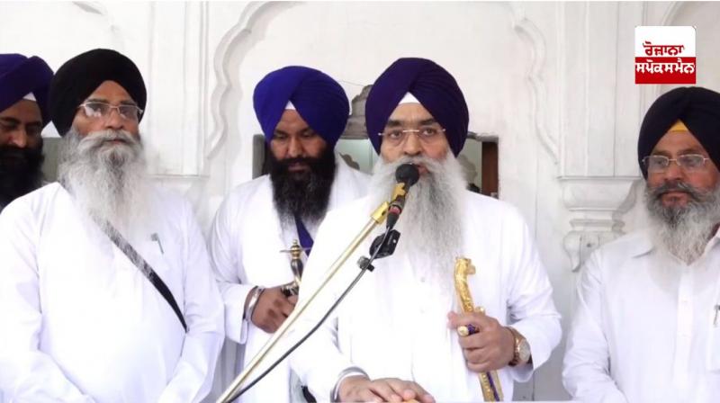 ਸ੍ਰੀ ਅਕਾਲ ਤਖਤ ਸਾਹਿਬ ਦੇ ਜਥੇਦਾਰ ਗਿਆਨੀ ਰਘਵੀਰ ਸਿੰਘ ਪੰਥ ਨੂੰ ਸੰਦੇਸ਼ ਦਿੰਦੇ ਹੋਏ 