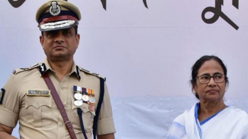 West Bengal CM Mamata Banerjee & Kolkata Police Commissioner Rajeev Kumar