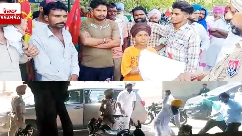 Protest against Sukhbir Badal in Faridkot