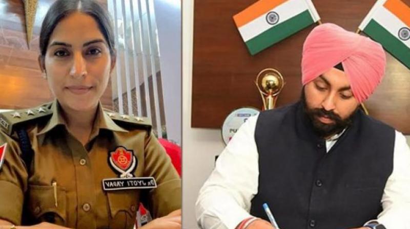IPS Dr. Jyoti Yadav and Minister Harjot Singh Bains