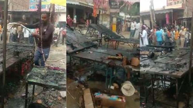 Fire at firecracker stall